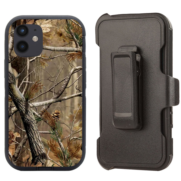 Shockproof Case for Apple iPhone 12 Mini 5.4" Camouflage Tree Brown Cover Clip