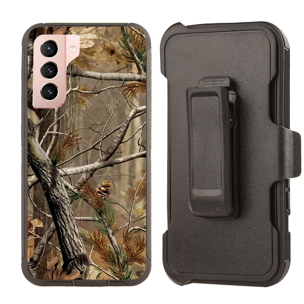 Shockproof Case for Samsung Galaxy S21 Camouflage Tree Brown Cover Clip