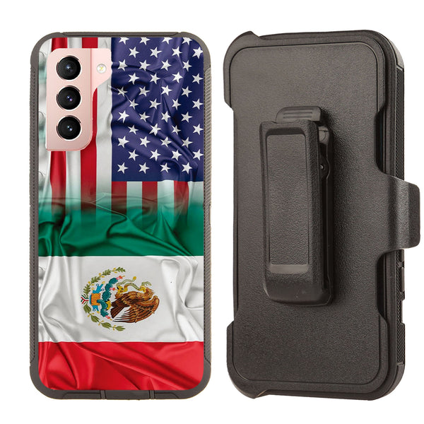 Shockproof Case for Samsung Galaxy S21 Mexico USA Flag Combined
