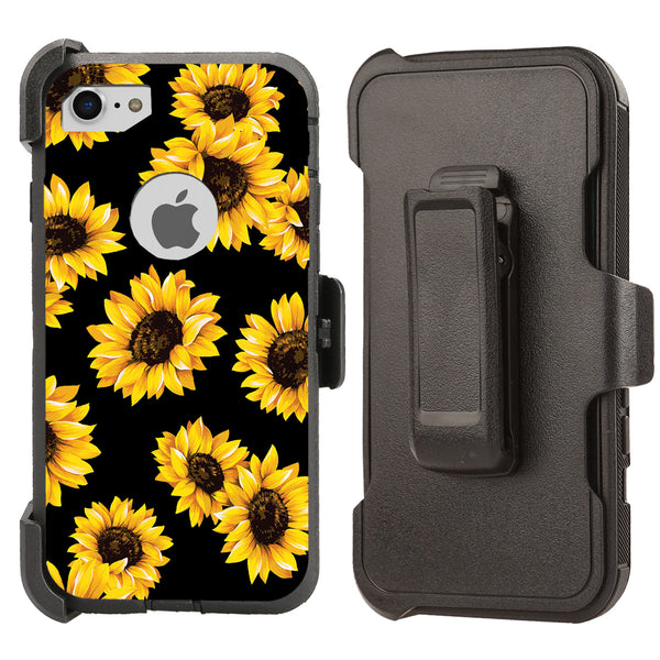 Shockproof Case for Apple iPhone 7 8 Sunflower Sun Flower Cover Clip Rugged