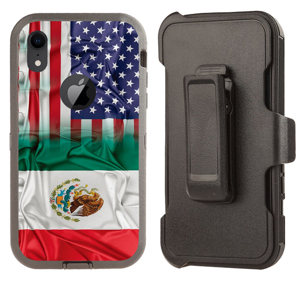 Shockproof Case for Apple iPhone XR Mexico USA Flag Combined