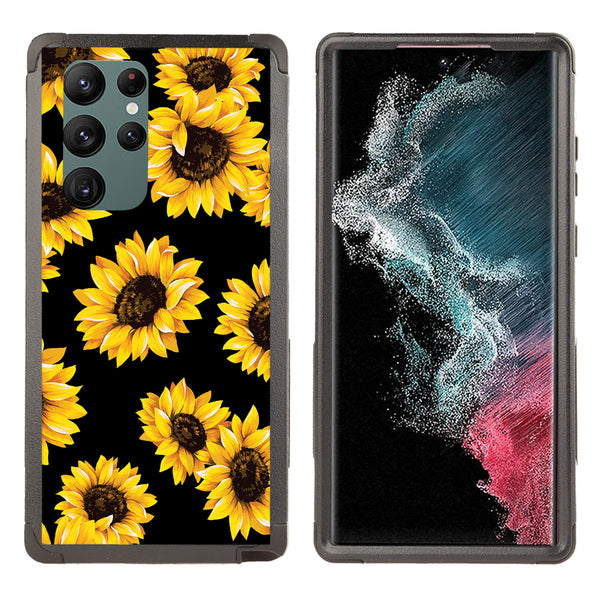 Shockproof Case for Samsung Galaxy S22 Ultra Cover Sunflower