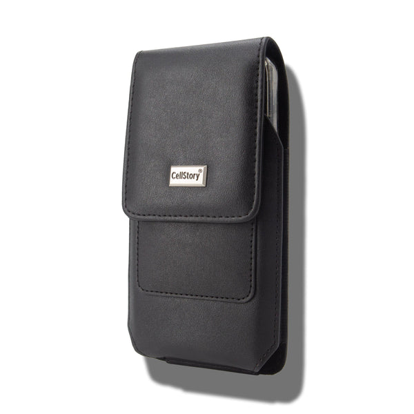 CellStory Leather Pouch Holster Vertical Magnetic Closure Belt Clip Loop Card Slot 6.9"