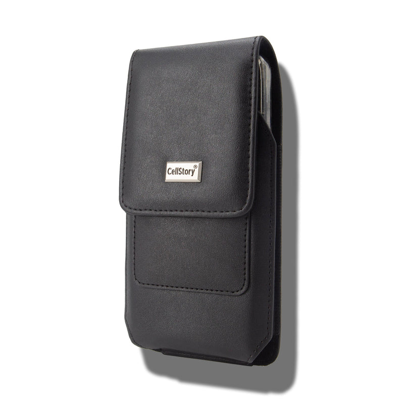 CellStory Leather Pouch Holster Vertical Magnetic Closure Belt Clip Loop Card Slot 6.9"