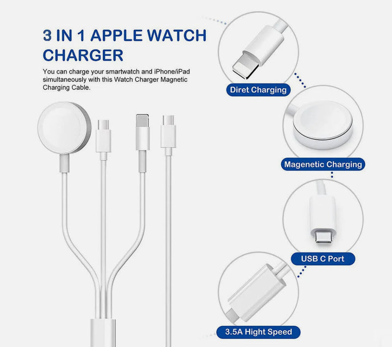 iWatch Charger 4 ft for iWatch Portable Wireless Charging Cable Compatible with Apple Watch Series SE/7/6/5/4/3/2/1