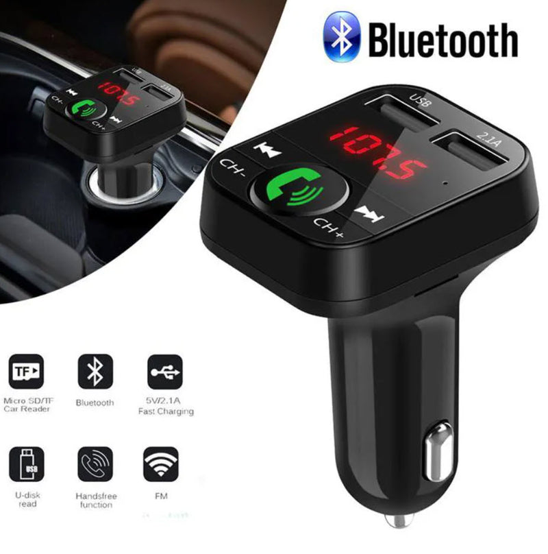 B2 Car Kit Handsfree Wireless Bluetooth FM Transmitter LCD MP3 Player USB Charger 2.1A