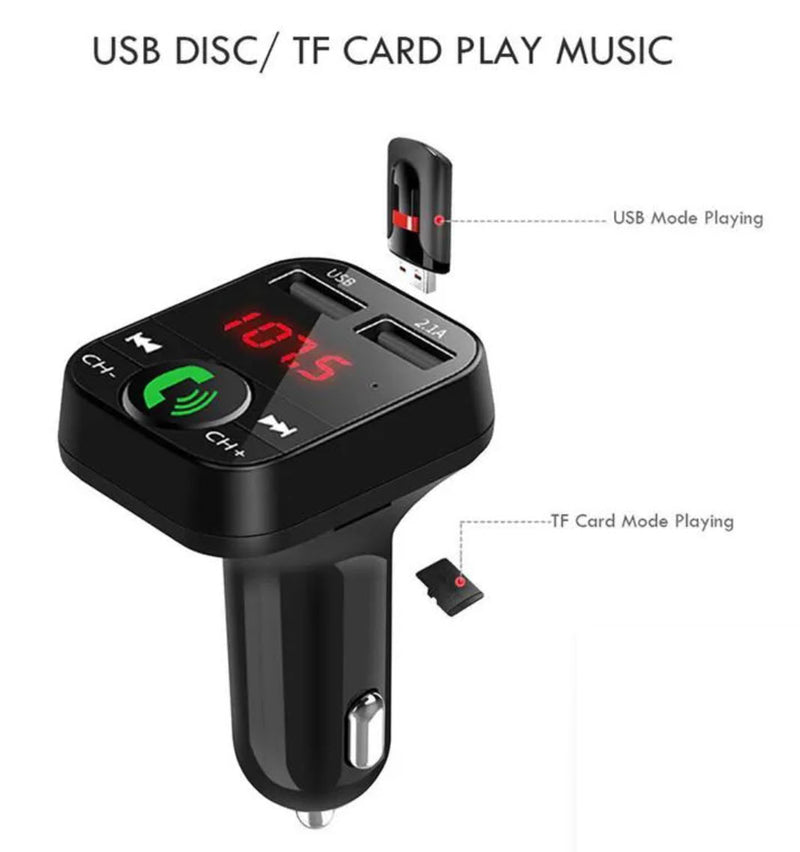 B2 Car Kit Handsfree Wireless Bluetooth FM Transmitter LCD MP3 Player USB Charger 2.1A
