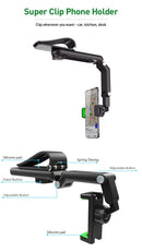 360° Adjustable Stable  Foldable Sun Visor Phone Holders 4-7 Inch Carbon Fiber
