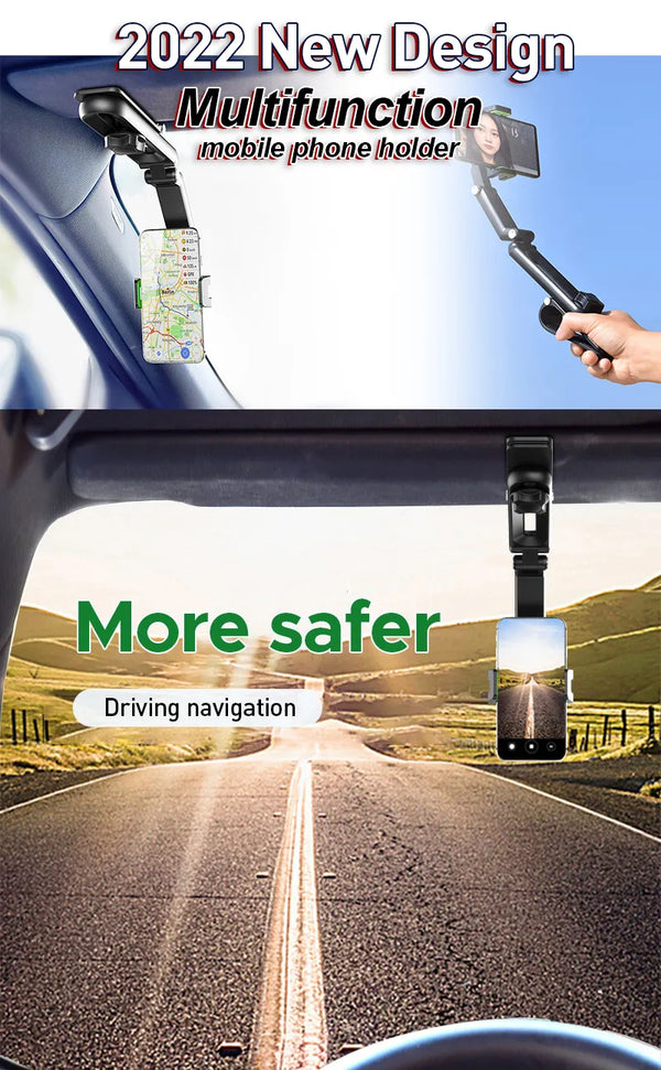 360° Adjustable Stable  Foldable Sun Visor Phone Holders 4-7 Inch Carbon Fiber