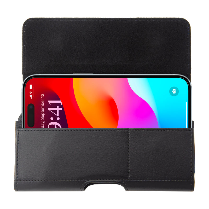 CellStory Leather Pouch Holster Horizontal Magnetic Closure Belt Clip Loop Card Slot 5.5"