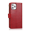 For Apple iPhone 14 Pro Max 6.7" Luxury Wallet Card ID Zipper Money Holder Case Cover - Black