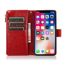 For Apple iPhone 14 Pro Max 6.7" Luxury Wallet Card ID Zipper Money Holder Case Cover - Black