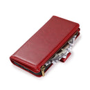 For Apple iPhone 14 Pro Max 6.7" Luxury Wallet Card ID Zipper Money Holder Case Cover - Black