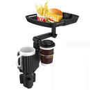 Universal Cell Phone Car Mount 2 Cup Mug Holders Food Tray