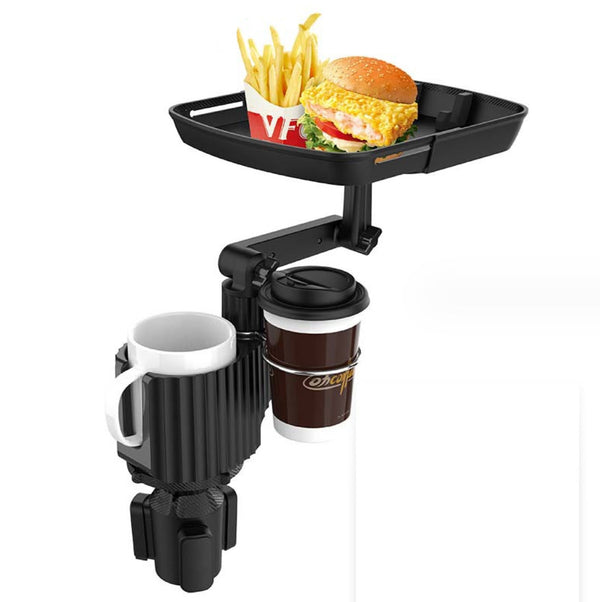 Universal Cell Phone Car Mount 2 Cup Mug Holders Food Tray