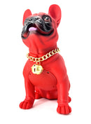Portable Bluetooth Bulldog Speakers With Microphone Red