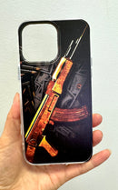 Hard Acrylic Shockproof  Case  for Apple iphone 13 Pro Gun Money