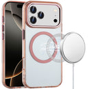 Clear Hard Acrylic Magnetic Case Cover for Apple iphone 17 Pro Max -Rose Gold