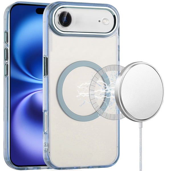 Clear Hard Acrylic Magnetic Case Cover for Apple iphone 17 Air-Light Blue