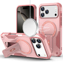 For iPhone 17 Pro Sturdy Bracket Kickstand Magnetic Hybrid - Pink