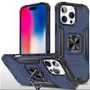 For Apple iPhone 16 Pro Armor Magnetic Case Hybrid Metal Ring Holder Stand