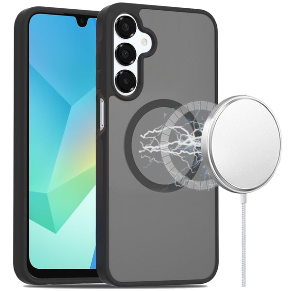 For Samsung A16 5G [Magnetic Circle] Smooth Safe Matte Feel Hybrid Case - Dark Purple
