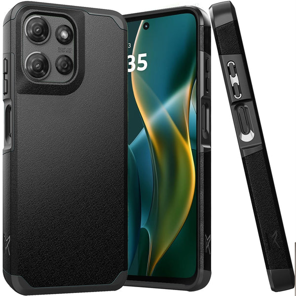 For Moto Edge 2025 Tough Strong Hybrid Case Cover - Black