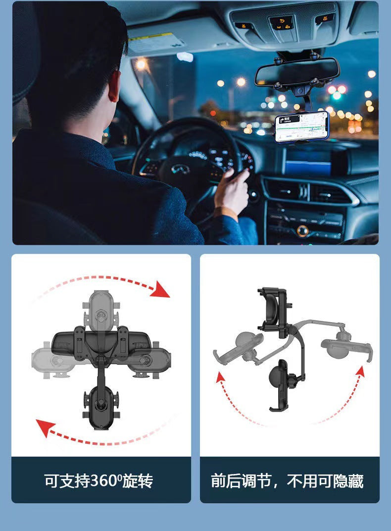Universal Rearview Mirror Phone Holder Mounts Multi Function