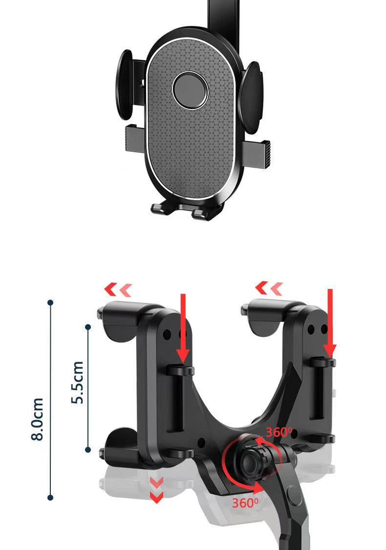 Universal Rearview Mirror Phone Holder Mounts Multi Function