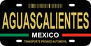 Thick Aluminum License Plate for Front of Car TruckAguascalientes