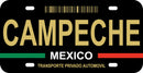 Thick Aluminum License Plate for Campeche (Black)