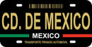 Thick Aluminum License Plate for CD. De Mexico