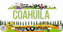 Thick Aluminum License Plate for Coahuila (White)