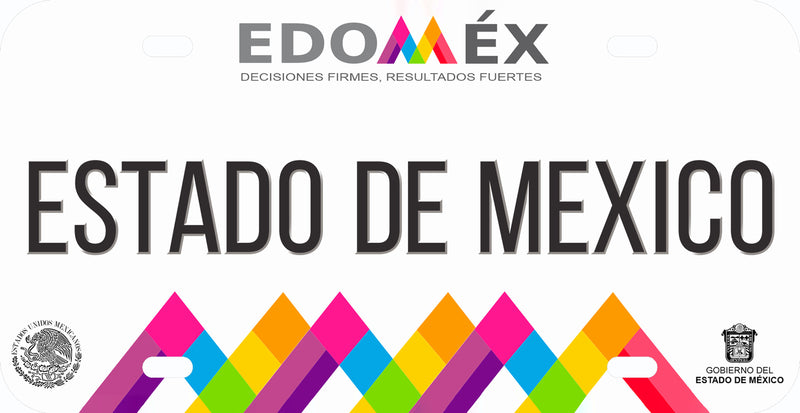 Thick Aluminum License Plate for Estado De Mexico