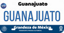 Thick Aluminum License Plate for Guanajuato (WHT)