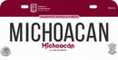 Thick Aluminum License Plate for Michoacan (White)