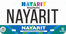 Thick Aluminum License Plate for Nayarit (White)