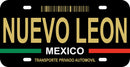 Thick Aluminum License Plate for Nuevo Leon (Black)