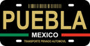 Thick Aluminum License Plate for Puebla (Black)