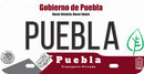 Thick Aluminum License Plate for Puebla (White)