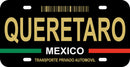 Thick Aluminum License Plate for Queretaro (Black)