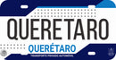 Thick Aluminum License Plate for Queretaro (White)