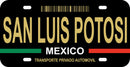 Thick Aluminum License Plate for San Luis Potosi (Black)