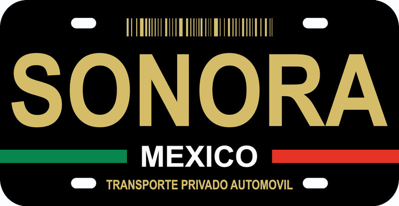 Thick Aluminum License Plate for Sonora (Black)