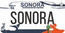 Thick Aluminum License Plate for Sonora (White)