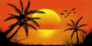 Thick Aluminum License Plate for Front of Car Truck Palm Tree Sunset