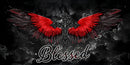 Thick Aluminum License Plate for Angel Wing, Blessed