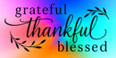 Thick Aluminum License Plate "Grateful, Thankful, Blessed"