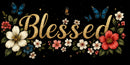 Thick Aluminum License Plate "Blessed"