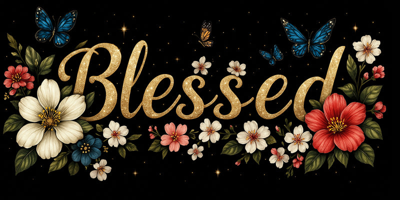 Thick Aluminum License Plate "Blessed"